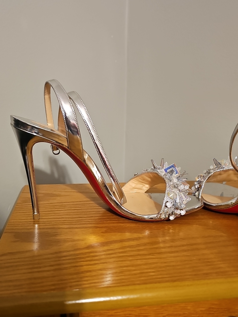 Christian Louboutin Okydok Crystal Lurex 100mm Heels - Picture 8 of 13